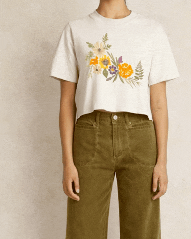 Pressed Floral Thick Crop Tee