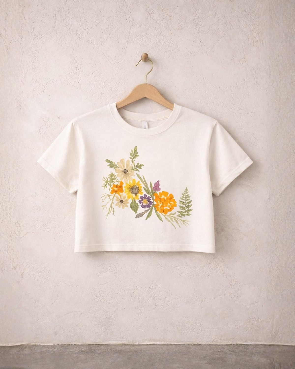 Pressed Floral Thick Crop Tee