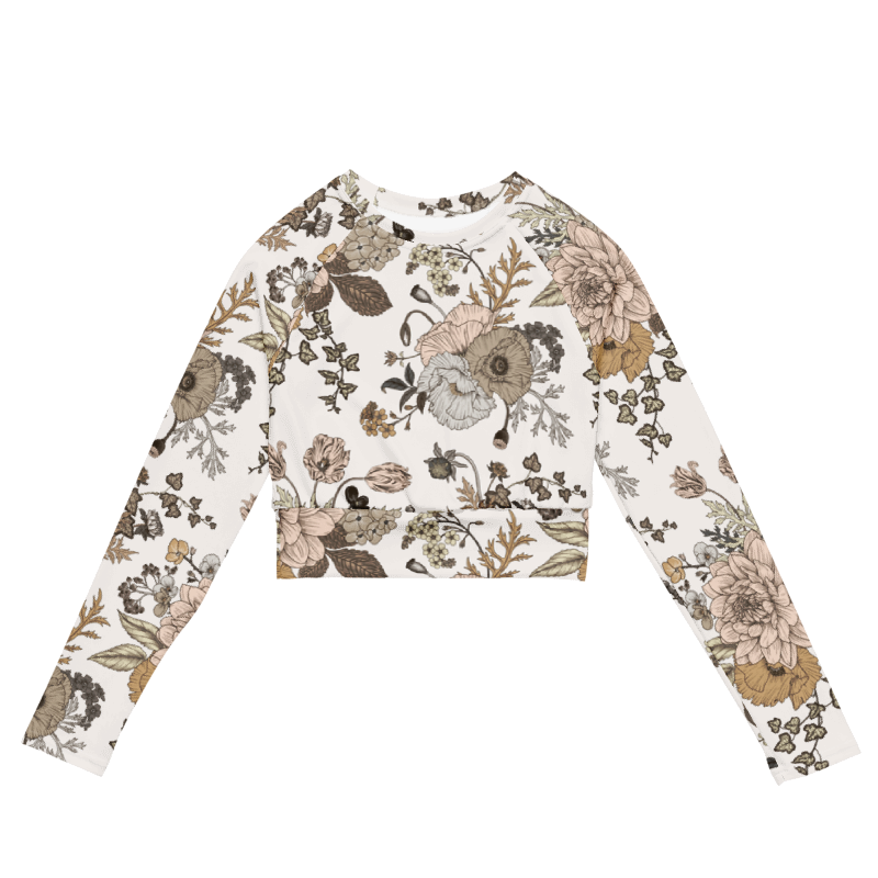 Recycled Long Sleeve Crop Top [floral]