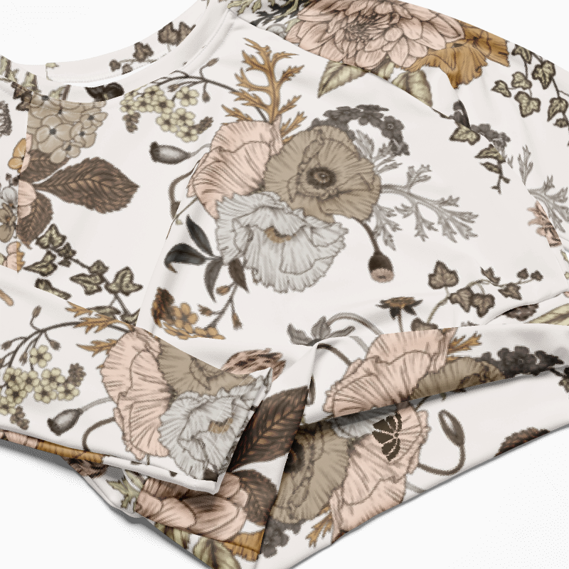 Recycled Long Sleeve Crop Top [floral]
